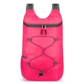 Ultralight foldable rose pink travel backpack with ripstop nylon and bungee cord - Rose Red