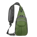 Grasgrüne Wander-Brusttasche aus Ripstop-Nylon mit mehreren Reißverschlusstaschen - Armeegrün