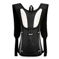 Waterproof black cycling backpack with grey trim and reflective bungee cord detail - Black
