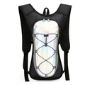 Outdoor cycling backpack in black with colorful holographic laser panel and breathable straps - Black / One Size