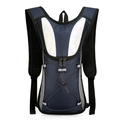 Navy blue water-resistant cycling backpack with reflective safety panels and bungee cord - Dark Blue