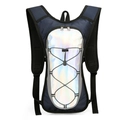 Outdoor cycling backpack in dark blue with a holographic silver reflective front panel - Dark Blue / One Size