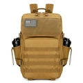 Taktischer Khaki-Rucksack mit MOLLE-System und US-Flaggen-Patch für Outdoor-Wandersport - Khaki