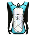 Bright blue cycling hydration backpack with holographic panel and elastic cords - Lake Blue / One Size