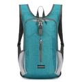 Foldable waterproof cycling backpack in lake blue with front zipper and side mesh pockets - One Size / Lake Blue