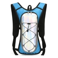 Sky blue and holographic cycling hydration backpack with adjustable bungee and reflective strip - Blue / One Size