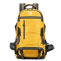 Zaino trekking 60L giallo con logo VANAHEIMR e schienale traspirante in tessuto a rete - Giallo