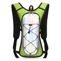 Neon green cycling backpack with holographic reflective panel and mesh straps - Green / One Size