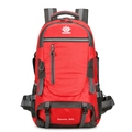 Zaino da trekking 60L rosso ad alta capacità in tessuto di nylon ripstop resistente - Rosso