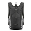 Sac à dos de randonnée pliable gris foncé avec boucles et poches filet latérales - Noir
