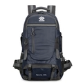 Navy blue 60L large capacity professional hiking backpack with durable ripstop fabric - Dark Blue