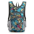 Waterproof outdoor backpack with colorful leaf print and side mesh pockets for hiking - Leaf Print