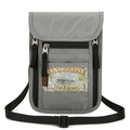 Grey waterproof RFID neck pouch for passport and cards with adjustable strap - Light Gray