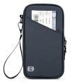 Dunkelblaue Reisepasshülle mit RFID-Schutz und verstellbarem Umhängeband - Blau