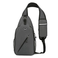 Dark grey versatile sports chest bag with reflective safety pouch and cushioned strap - Dark Gray