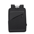 Mochila ejecutiva negra para portátil con tira reflectante y puerto de carga USB integrado - Negro