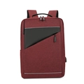 Mochila de negocios burdeos para portátil con puerto USB para hombres y mujeres elegante - Burdeos