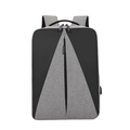 Zaino da uomo grigio e nero con porta USB e tessuto impermeabile per computer portatile - Grigio chiaro