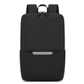 Zaino da lavoro nero minimalista e leggero con striscia riflettente di sicurezza per pendolari - Nero