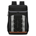 Insulated black outdoor picnic backpack with mesh pockets and bungee cord system - Black