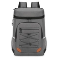 Gray insulated picnic backpack with reflective straps and side mesh pockets - Dark Gray