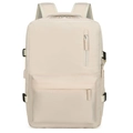 Sac à dos de voyage beige minimaliste grande capacité avec bretelles ergonomiques confort - Blanc Cassé