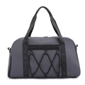 Bolso de viaje gris con correas negras y decoración frontal de malla elástica - Gris