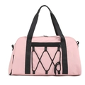 Bolso de viaje rosa de gran capacidad con asas negras y separación de seco y húmedo - Rosa