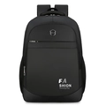Black multifunctional business backpack in waterproof oxford cloth with wide straps - Black
