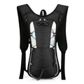Lightweight black cycling hydration backpack with safety reflective panels and bungee cord - Black