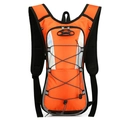 Outdoor cycling water backpack in bright orange with reflective safety strips - Orange
