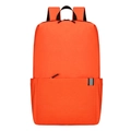 Minimalistischer orangefarbener Stoffrucksack für Reisen mit Reflexstreifen und Fronttasche - S / Orange