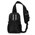 Schwarze leichte Crossbody-Umhängetasche mit integriertem Getränkehalter und Schultertasche - Schwarz