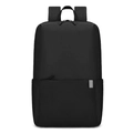 Minimalistischer schwarzer Rucksack mit reflektierendem Sicherheitsstreifen und Stoff - S / Schwarz