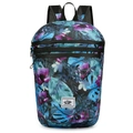 Faltbarer Outdoor-Rucksack mit lila Blumenmuster und wasserfestem Nylongewebe - Einheitsgröße / Blaue Blätter