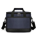 Insulated navy oxford cloth lunch bag with thick handles and adjustable shoulder strap - Small / Blue