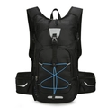 Zaino da trekking nero pieghevole con lacci blu e tessuto in nylon impermeabile di qualità - Taglia unica / Nero