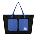 Bolsa de viaje plegable azul y negra en nailon resistente al agua con logotipo - Azul