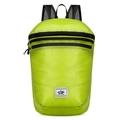 Foldable lightweight outdoor backpack in neon fluorescent yellow with waterproof zipper - One Size / Green