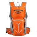 Orange waterproof outdoor hydration backpack with gray straps and breathable mesh back - Orange