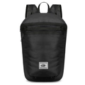 Lightweight foldable black ripstop nylon outdoor backpack with breathable mesh straps - One Size / Black