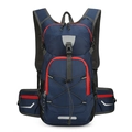 Lightweight navy blue outdoor cycling backpack with red trim and reflective safety strips - One Size / Dark Blue