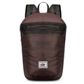 Foldable dark brown outdoor backpack in lightweight ripstop nylon with adjustable mesh straps - One Size / Brown