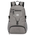 Mochila de senderismo gris con logo de montaña y correas de hombro transpirables - Gris