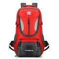Sac à dos randonnée 60L rouge vif avec bretelles ergonomiques et nylon haute qualité - Rouge