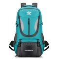 Sac à dos de randonnée 60L bleu lac en nylon durable avec des poches latérales en filet - Vert