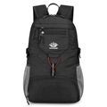 Sac à dos de randonnée noir léger avec cordon rouge et poches filet professionnelles - Noir