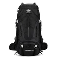 Zaino da trekking nero da 60L con logo VANAHEIMR e cinghie di supporto lombare - 60L / Nero