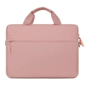 Rosa minimalistische Business-Laptoptasche mit verstärkten Griffen und Stoff - US 14 / Rosa