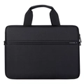 Maletín fino de nylon negro para portátil con asas acolchadas y bolsillo oculto - Negro / US 14